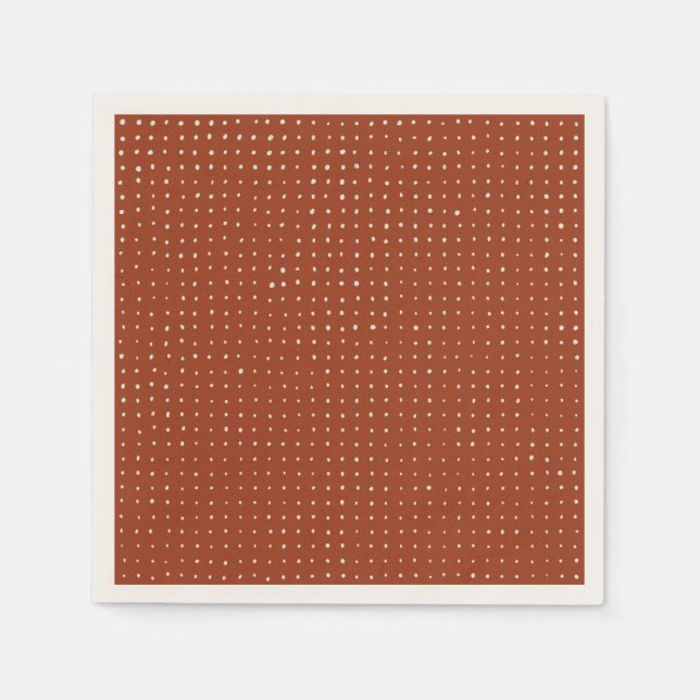 Light grey dots on Rust Napkin (Front)