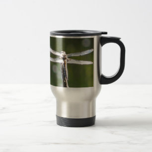 Light grey dragonfly travel mug