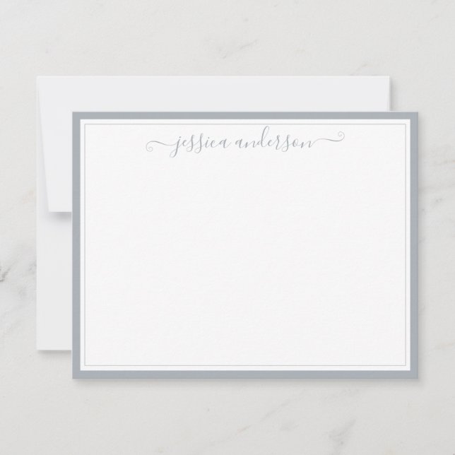 Light Grey Elegant Modern Girly Classic Script Card (Front)