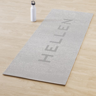 Light-grey faux leather yoga mat