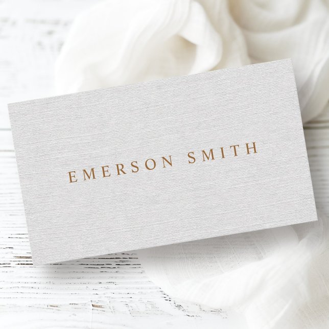 Light grey faux linen minimalist professional business card (Light gray faux linen minimalist professional business card)