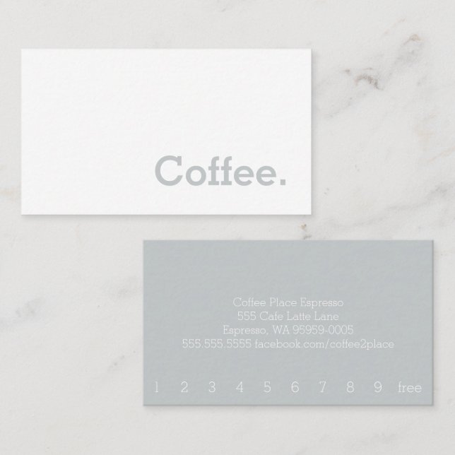 Light Grey Flannel Loyalty Coffee Punch-Card (Front/Back)