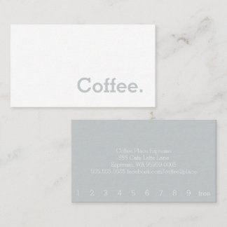 Light Grey Flannel Loyalty Coffee Punch-Card Card