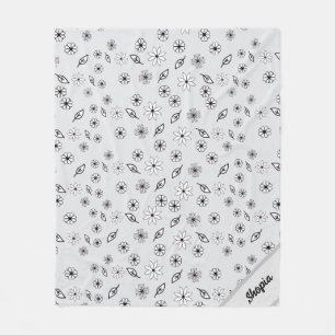 Light Grey Floral Pattern Blanket