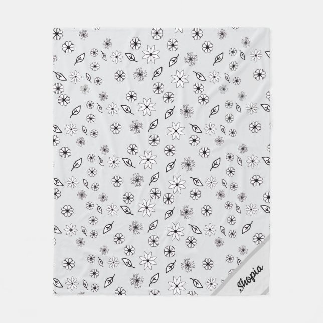Light Grey Floral Pattern Blanket (Front)