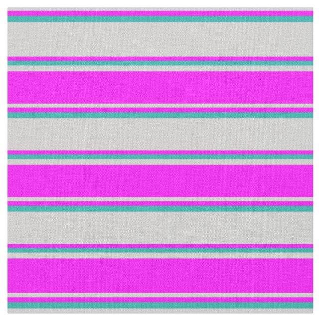 Light Grey, Fuchsia, and Light Sea Green Coloured Fabric (Close Up)