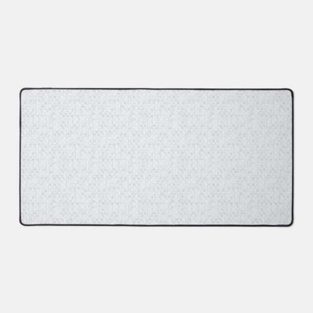 Light Grey Geometric Floral |Modern Summer Pattern Desk Mat (Front)