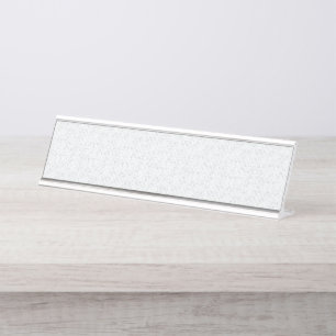 Light Grey Geometric Floral  Modern Summer Pattern Desk Name Plate