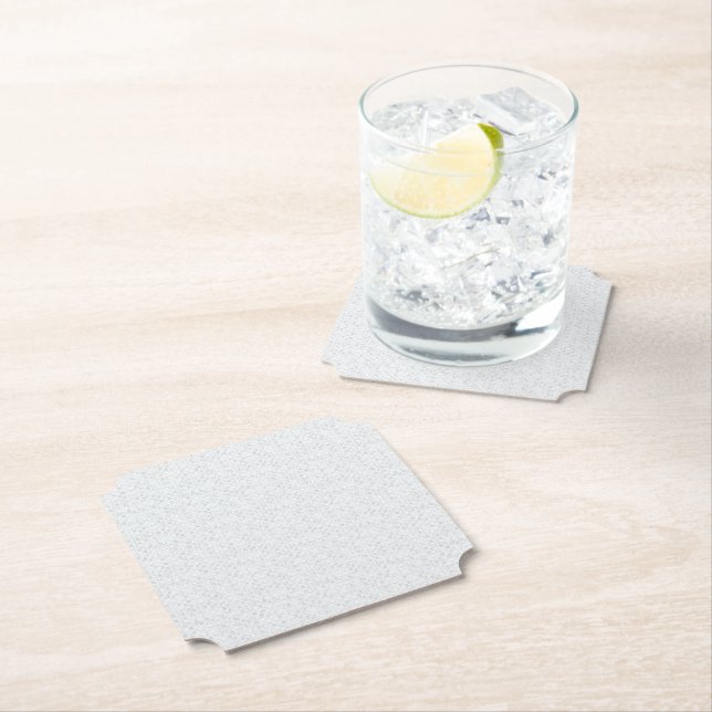 Light Grey Geometric Floral |Modern Summer Pattern Paper Coaster (Insitu)