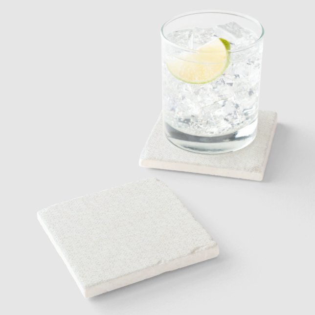 Light Grey Geometric Floral |Modern Summer Pattern Stone Coaster (Side)