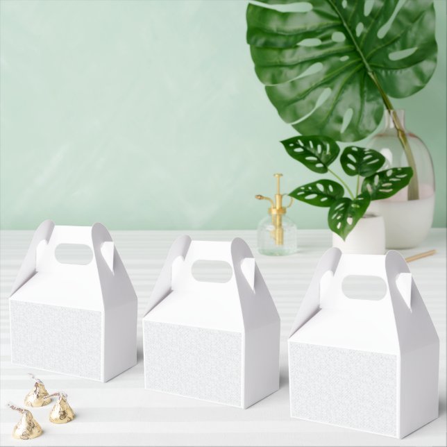 Light Grey Geometric Floral Pattern Favour Box (Multiple)
