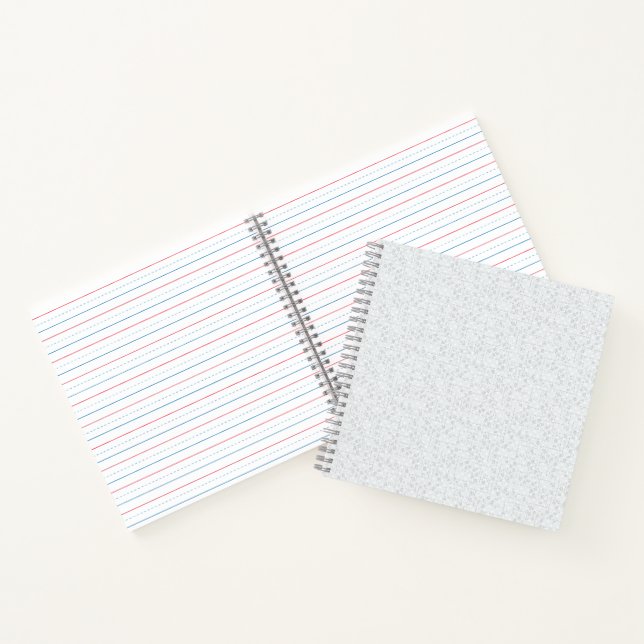 Light Grey Geometric Floral Pattern Notebook (Inside)