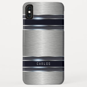 Light-grey geometric metallic background iPhone XS max case