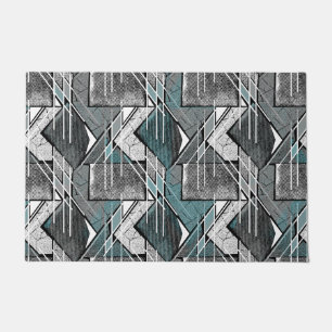 Light grey geometric print. doormat