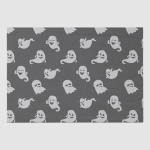 Light Grey Ghosts Dark Grey Halloween Tissue Paper