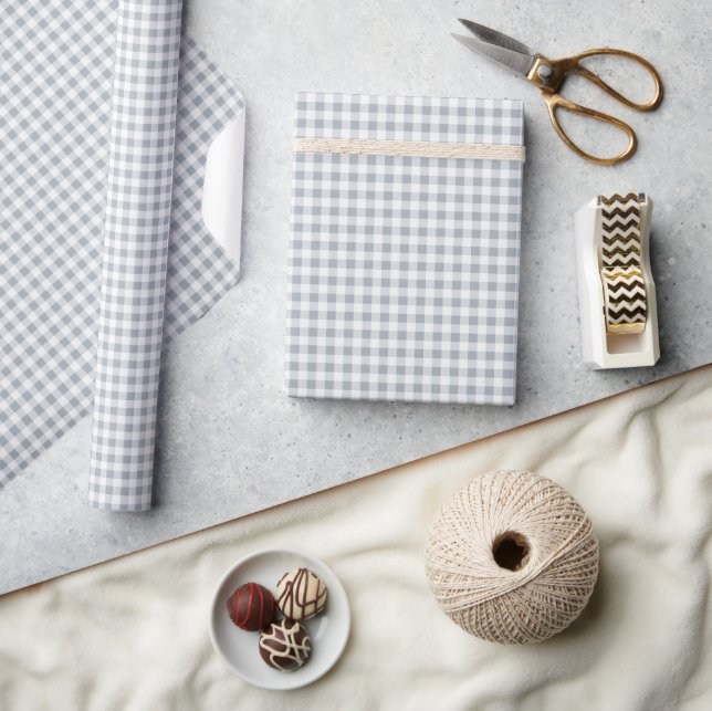 Light grey gingham  wrapping paper (Crafts)