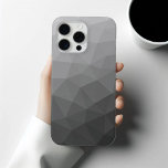 Light grey gradient geometric mesh pattern iPhone 15 pro max case<br><div class="desc">Light grey geometric mesh pattern iPhone 15 Case-Mate. 
Cool Triangle geometric mesh with light dark grey ombre gradient design.</div>