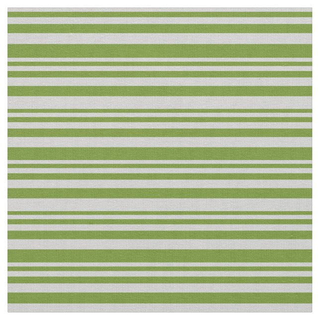 Light Grey & Green Coloured Lined/Striped Pattern Fabric (Close Up)