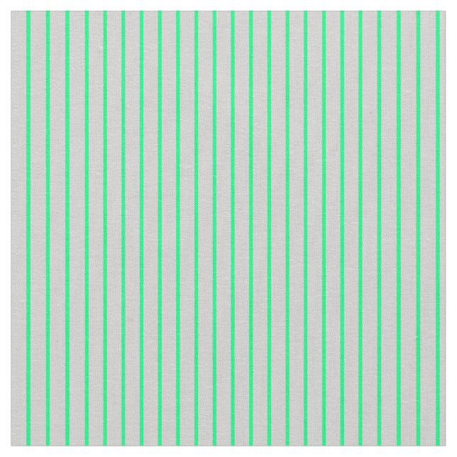 Light Grey & Green Lined/Striped Pattern Fabric (Close Up)