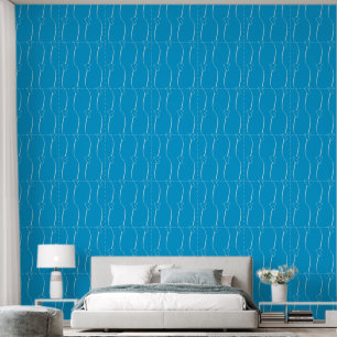 Light Grey Heart Links on Cerulean, Pacific Blue Wallpaper