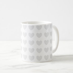 Light grey hearts  coffee mug