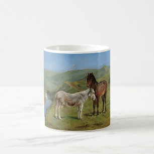 Light Grey Horse in a Field (Equine Farm Animal) Coffee Mug