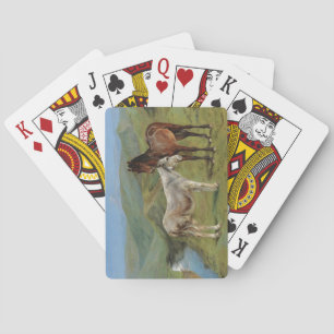 Light Grey Horse in a Field (Equine Farm Animal) Playing Cards
