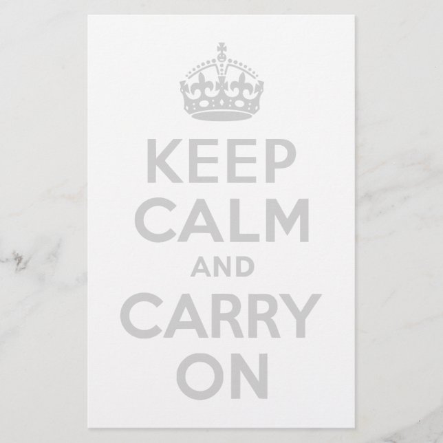 Light Grey Keep Calm and Carry On (Front)