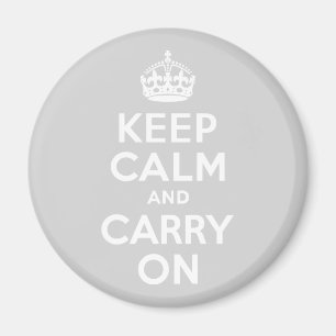 Light Grey Keep Calm and Carry On Magnet