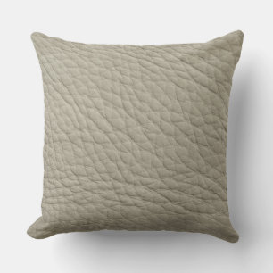 Light Grey Leather Look Print Decorative Pillow
