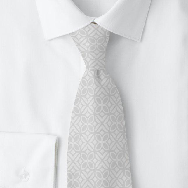 Light Grey Leaves & Lines Tie (Creator Uploaded)