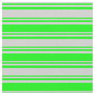 Light Grey & Lime Coloured Lined Pattern Fabric