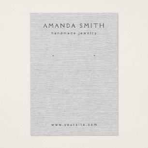 Light grey linen look earring display card