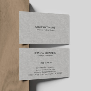 Light Grey Linen Texture Fabric Business Card