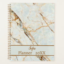 Light Grey Marble Daily Planner name customisation