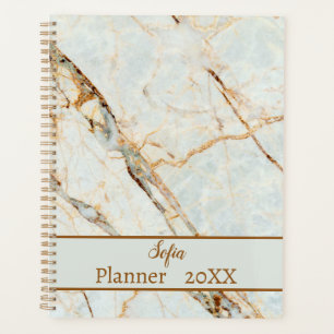 Light Grey Marble Daily Planner name customisation