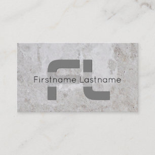 Light grey marble white marble structure monogram business card
