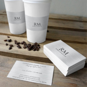 Light grey Metallic Texture Business Card