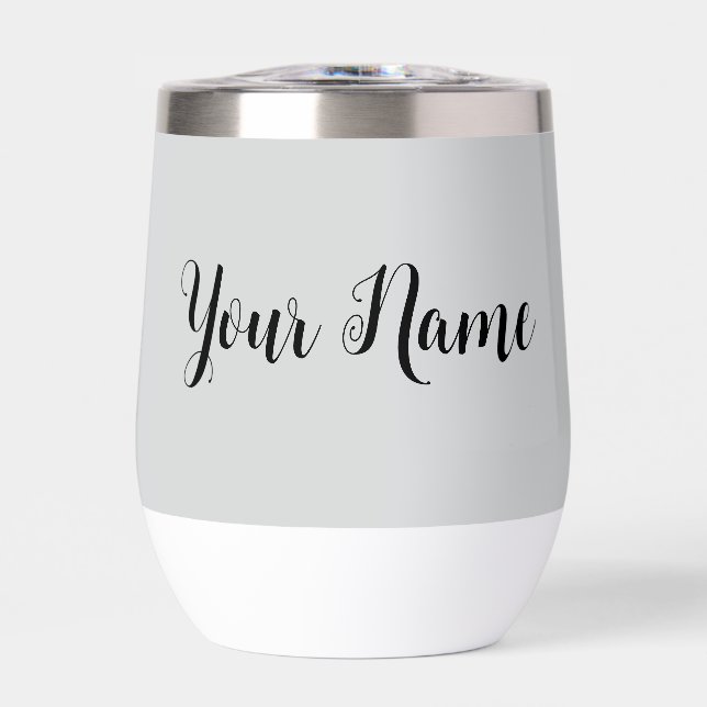 Light Grey Minimal Modern Signature Name Cursive  (Front)