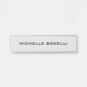 Light Grey Minimalist Plain Legible Modern Door Sign