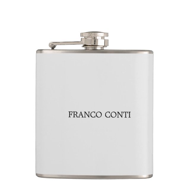 Light Grey Minimalist Plain Modern Hip Flask (Front)