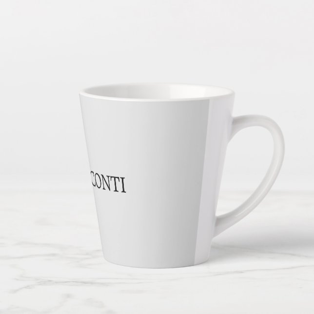 Light Grey Minimalist Plain Modern Latte Mug (Right)