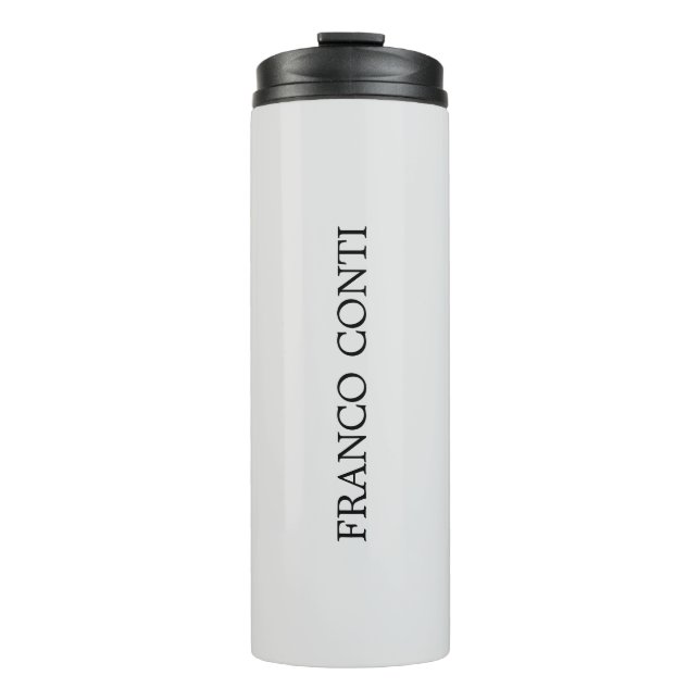 Light Grey Minimalist Plain Modern Thermal Tumbler (Front)