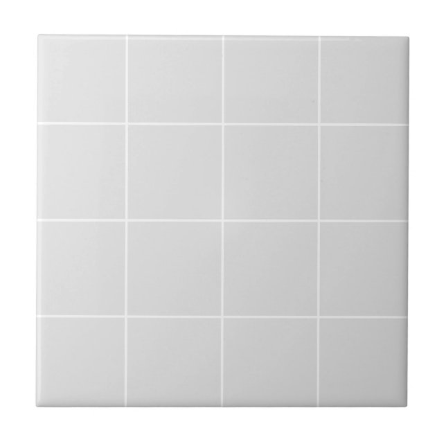 Light Grey Modern Elegant Simple Checks Tile (Front)