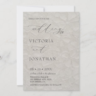 Light Grey Modern White Photo Wedding  Invitation