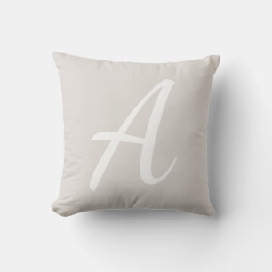 Light Grey Monogram Cushion