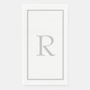 Light Grey Monogram Initials Custom Name Colour Napkin