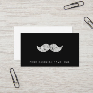 Light Grey Moustache Vintage Business Card