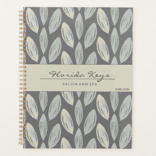 Light Grey Neutral Tones Braided Leaf Art Deco Planner