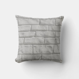 Light grey or white brick wall surface texture bac cushion